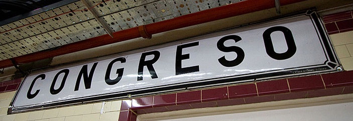 cartel nomenclador de la estacin Congreso - Subte Linea A